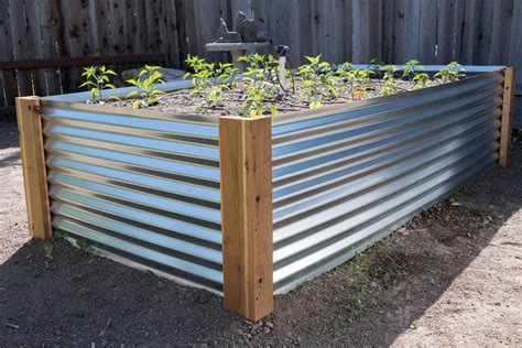 corrugated sheet metal planter boxes|corrugated raised garden bed.